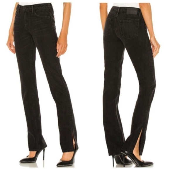 GRLFRND Hailey Low Rise Jeans In Sunset Strip Wash Slim Bootcut Hem Slits SZ 28 - Picture 6 of 16